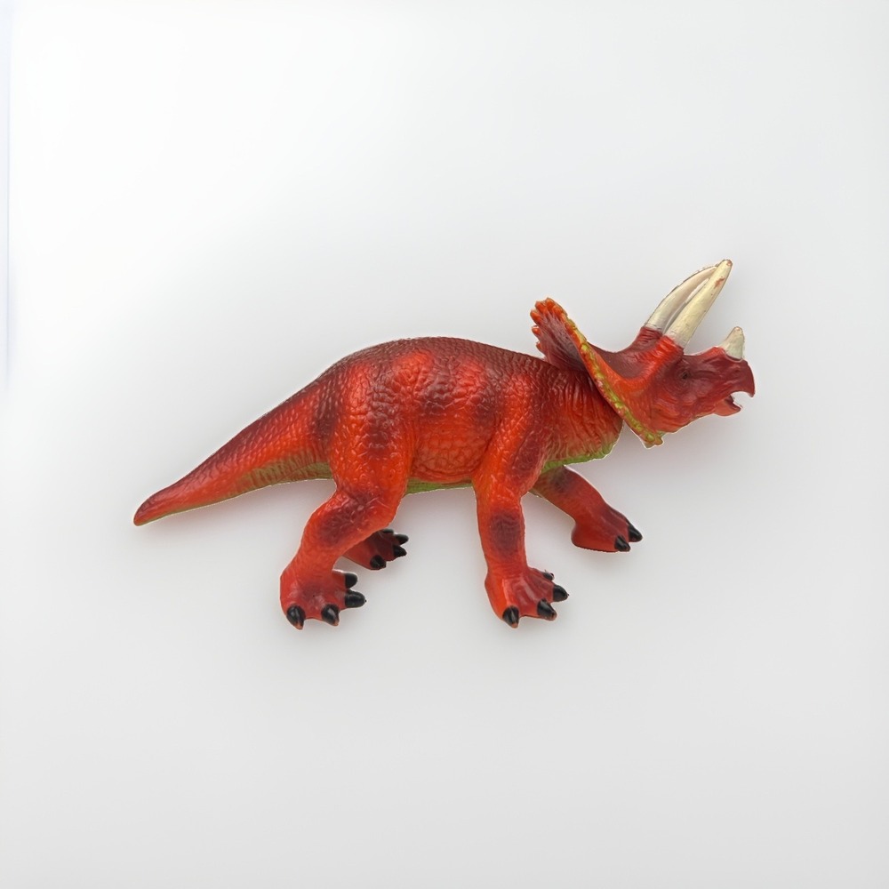 National Geographic Dinosaurs Triceratops Action Figure Orange EUC